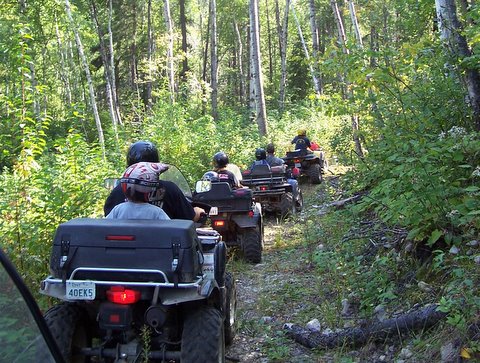 Following each other on the ATV trail!