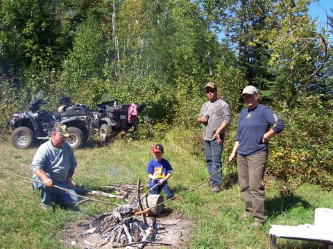 Having a campfire for lunch while out ATV riding!