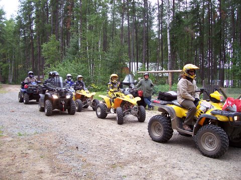 Preparing for a day trip of ATV riding.