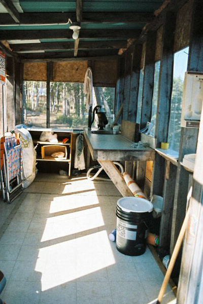 Interior View of fish cleaning hut