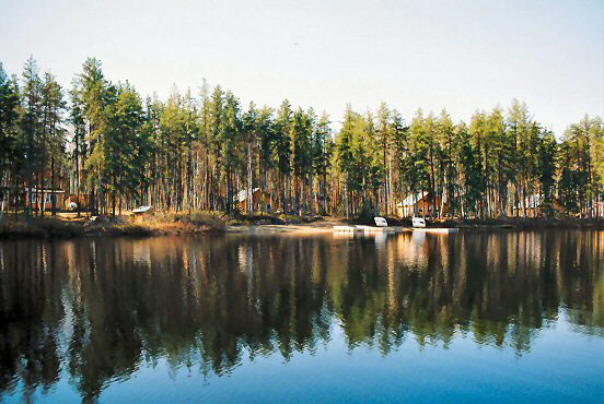 View of Argyle Lake Lodge from the water.